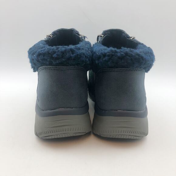 Skechers Women Easy Going Ankle Boots US 7.5 Navy Blue Water Repellent Lined NIB - Picture 9 of 11